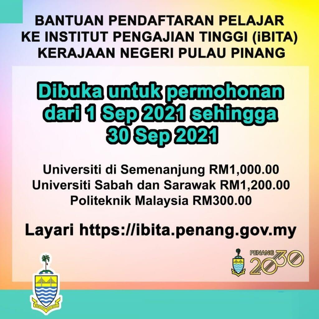 iBita Bantuan Untuk Melanjutkan Pelajaran Ke IPT Seluruh Malaysia (RM1200)