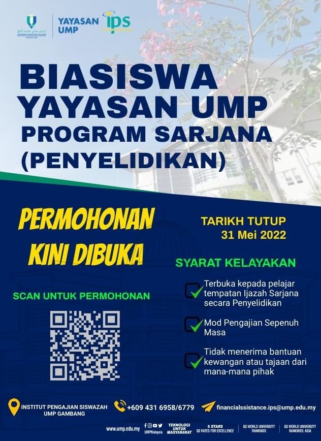 Permohonan Biasiswa Yayasan UMP Khusus Bagi Program sarjana