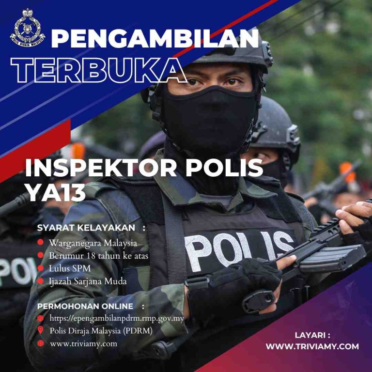 Pengambilan Jawatan Inspektor Polis Gred YA13 (Lelaki/Wanita) Tahun ...